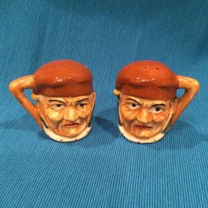 Vintage Ceramic Sailors Pirates Kitsch Salt Pepper Shakers Occupied Japan
